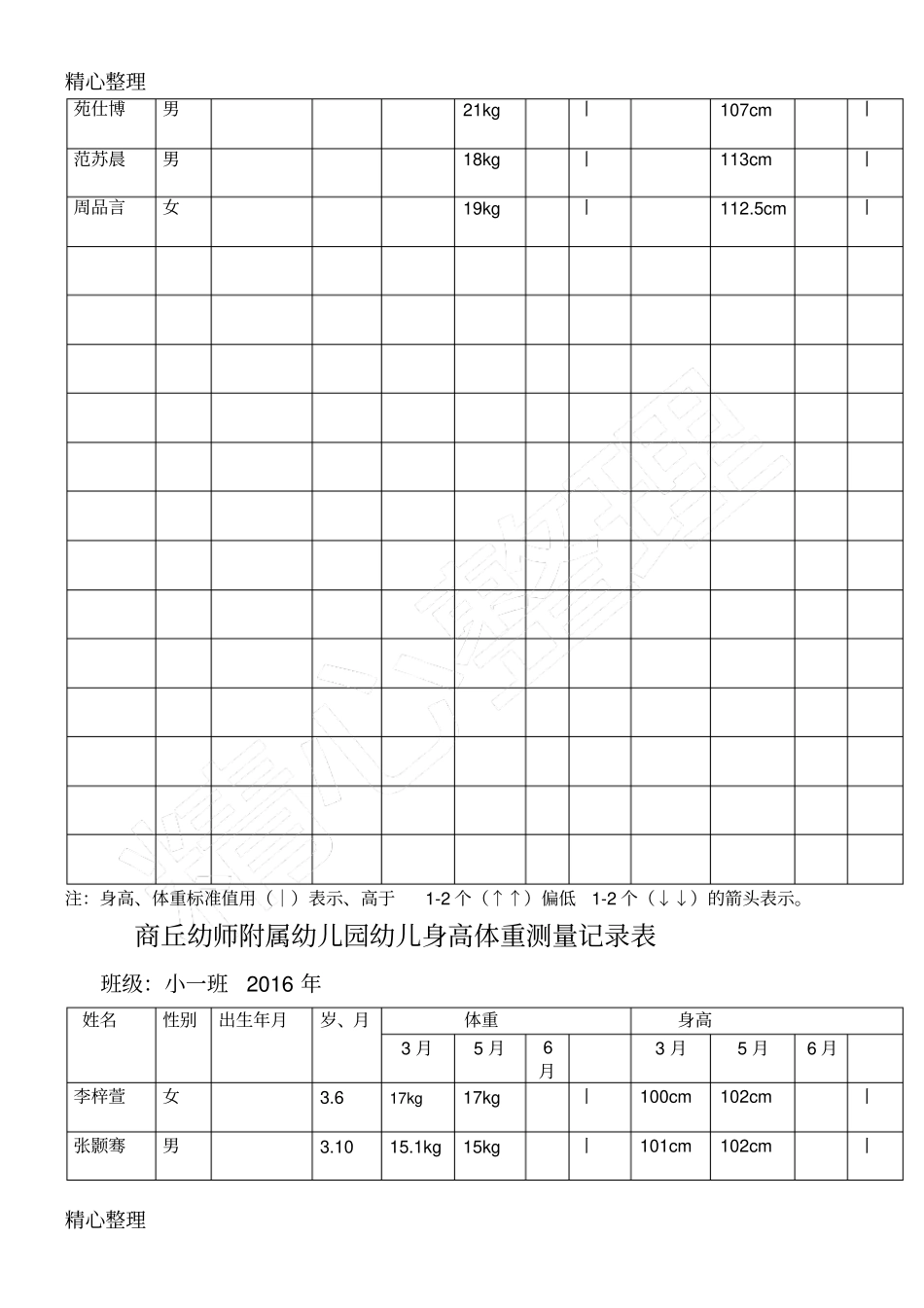 幼儿身高体重测量记录表_第2页