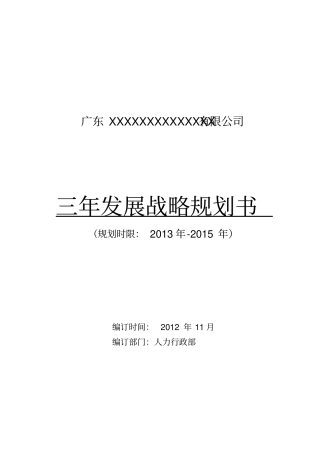 广东三年发展战略规划书