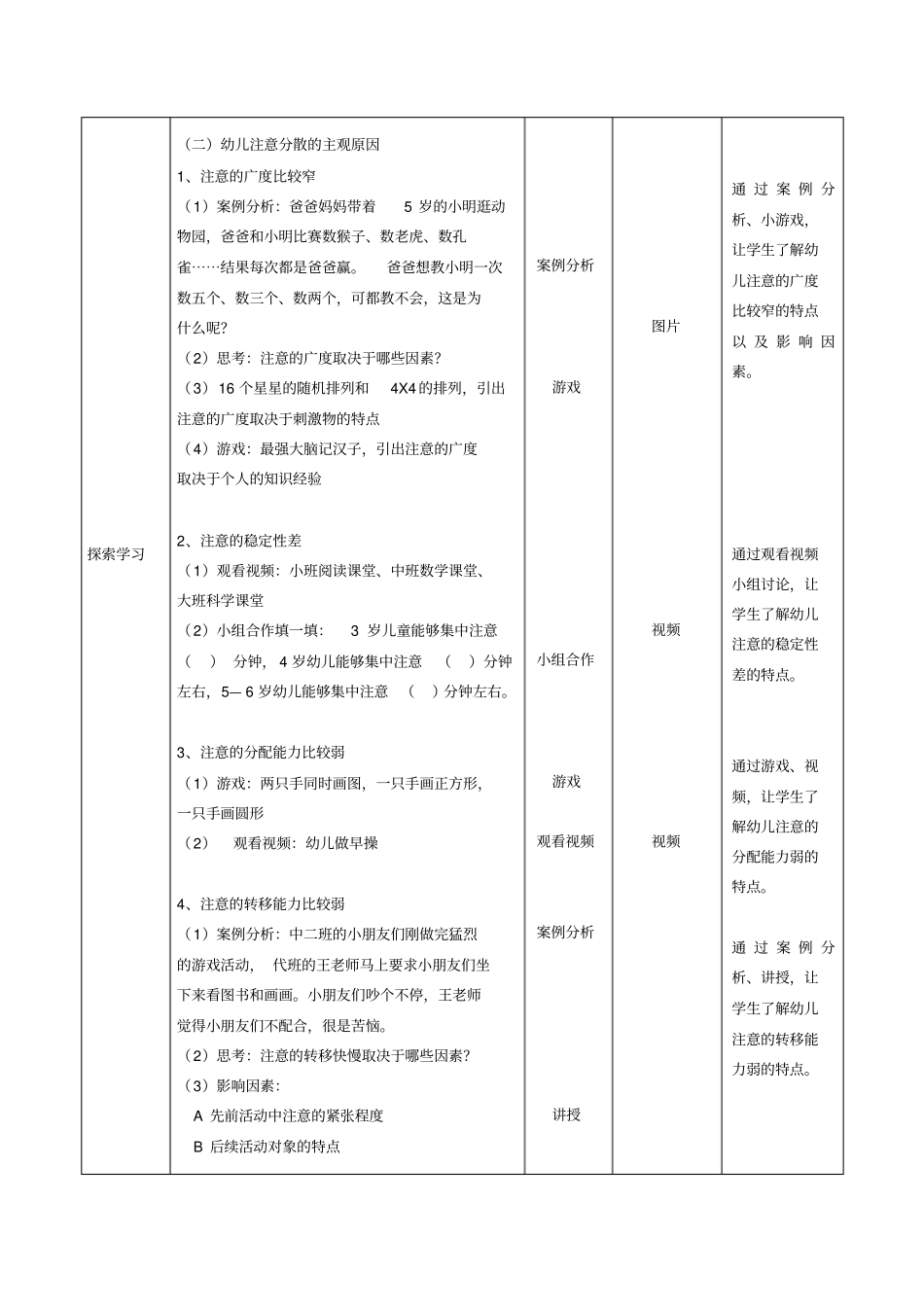 广东创新杯说课大赛学前教育类一等奖作品：幼儿注意的分散和培养教学设计_第3页