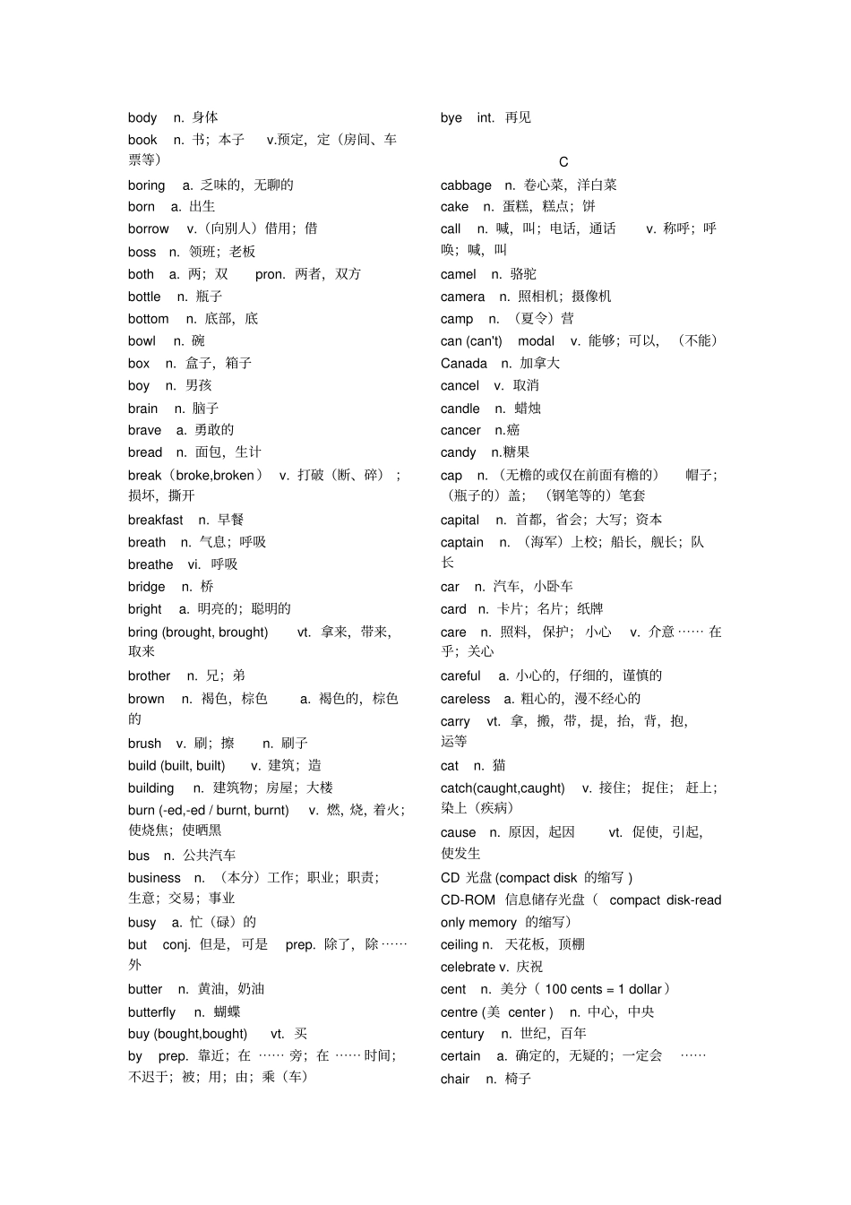 广东初中毕业生学业考试英语词汇表_第3页