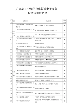 广东工业和信息化领域电子商务