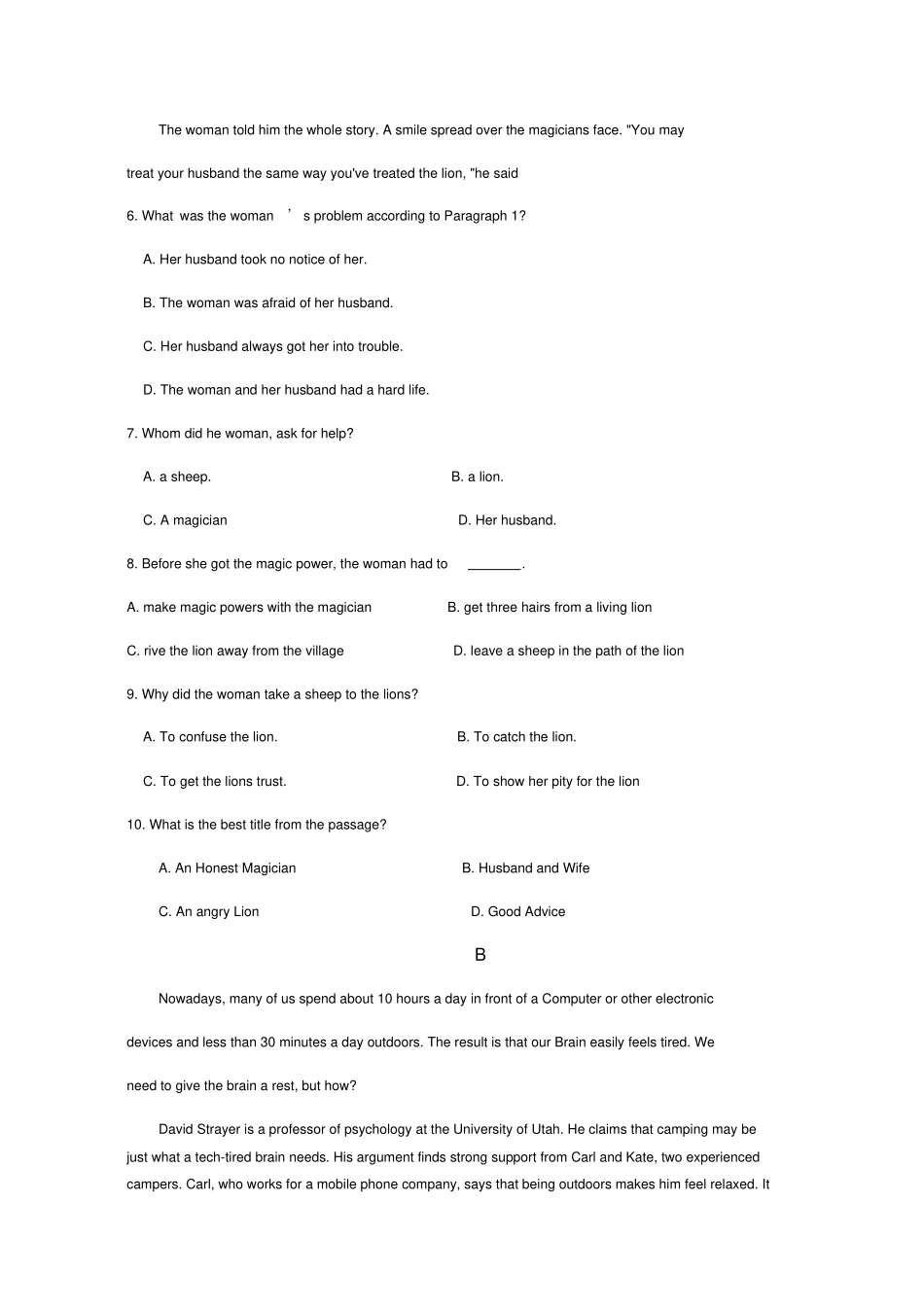 广东普通高中学业水平考试英语试卷及答案_第3页