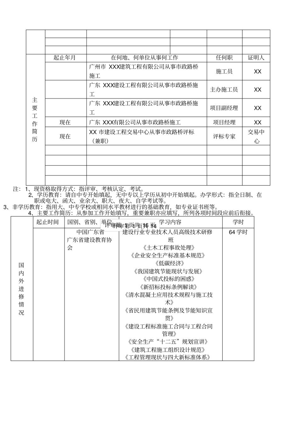广东职称评审表表二填写范本建筑、政路桥专业_第3页