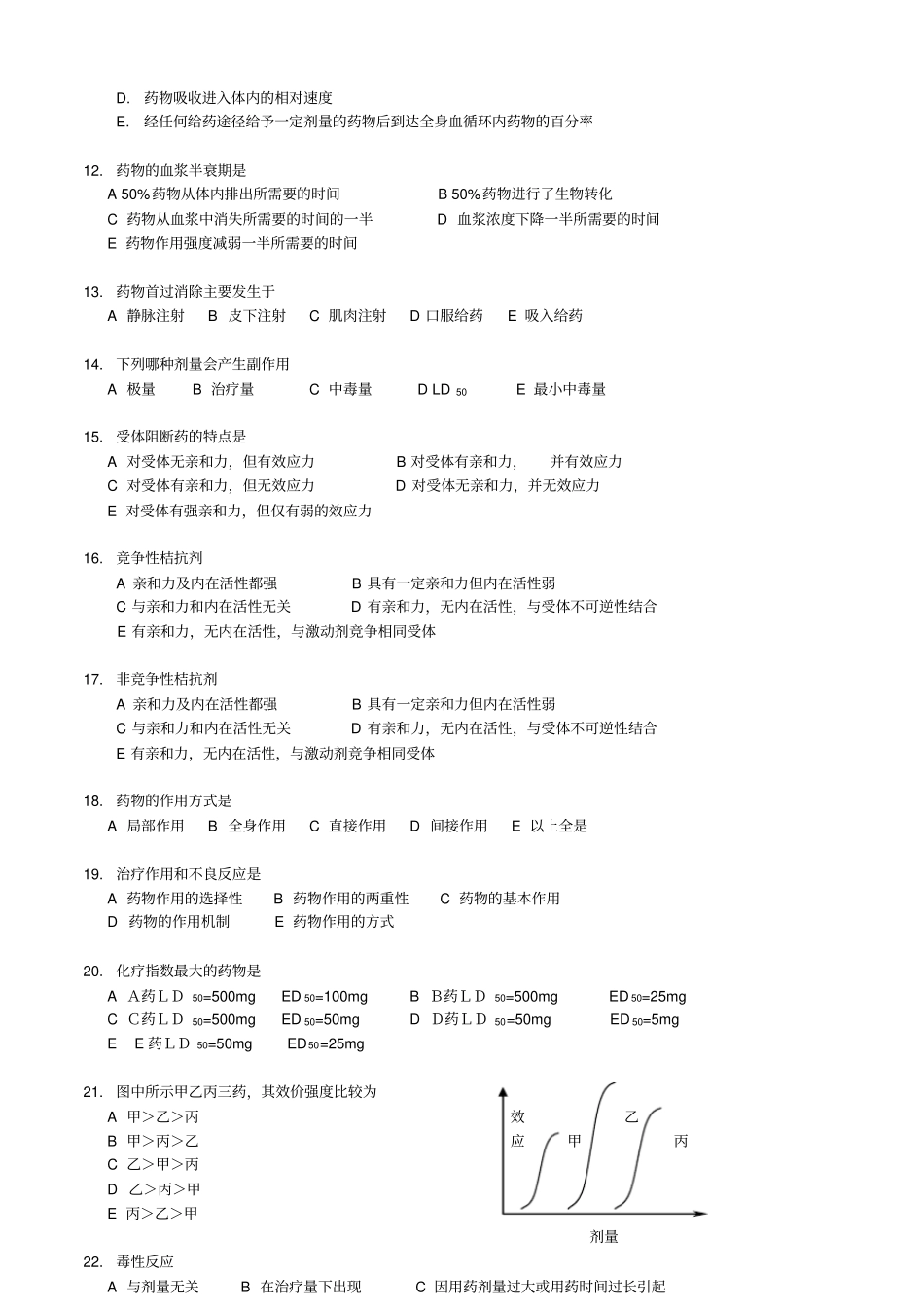 广东药学院药理学复习题_第2页