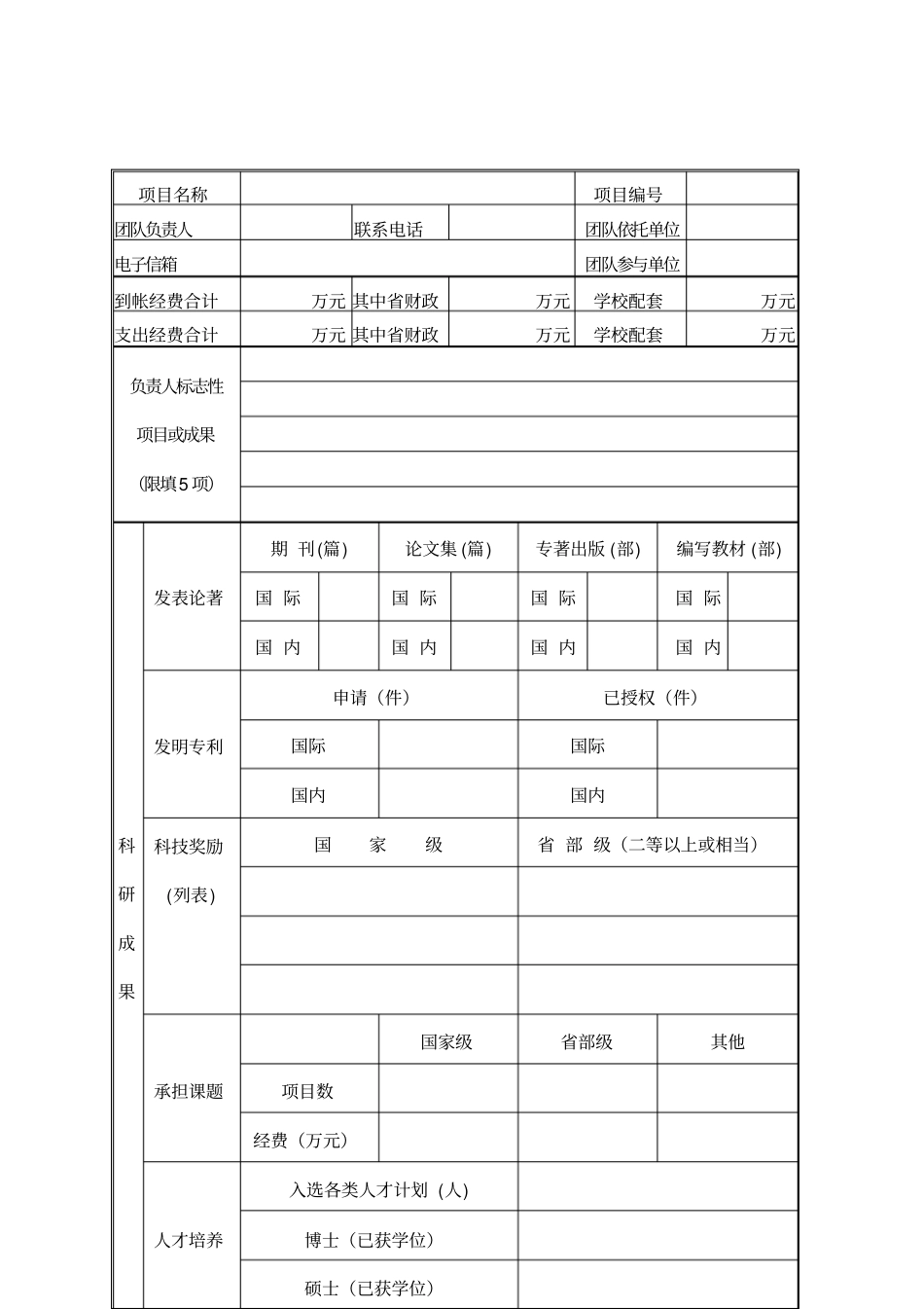 广东高等学校科技创新团队建设中期检查表_第2页