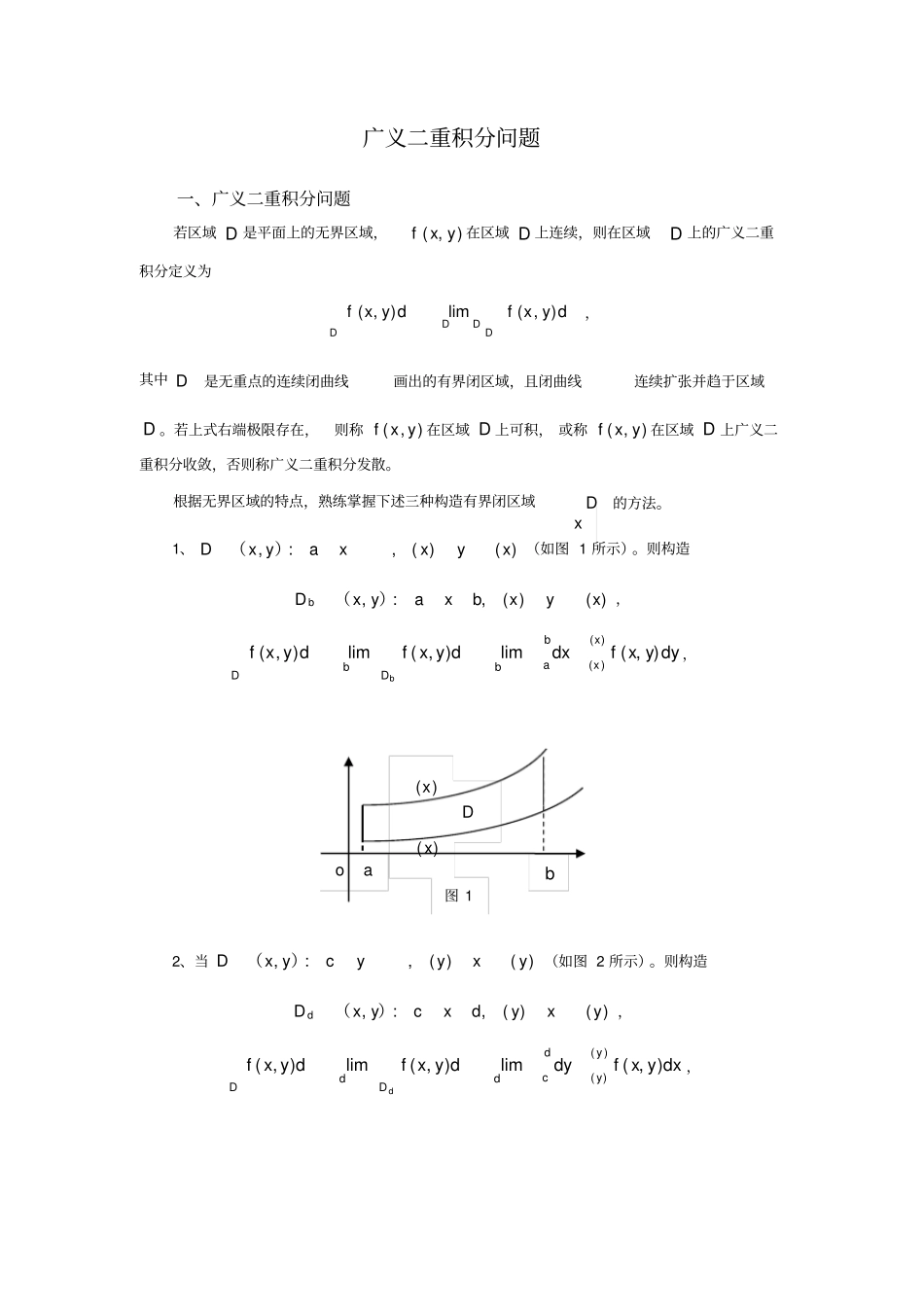 广义二重积分问题_第1页