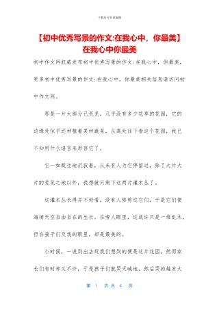 -在我心中你最美