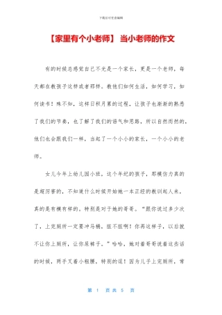 -当小老师的作文