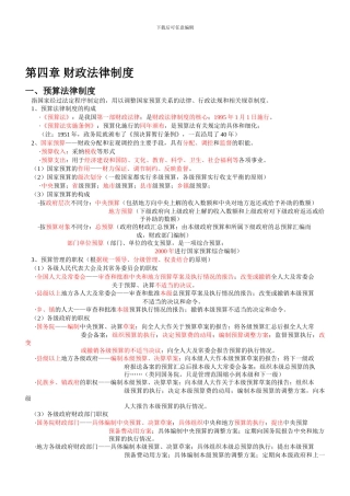 -第四章-财政法律制度知识点总结复习资料