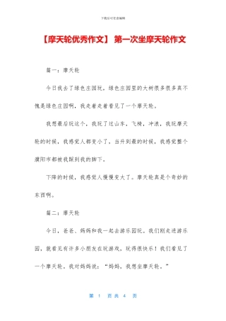 -第一次坐摩天轮作文