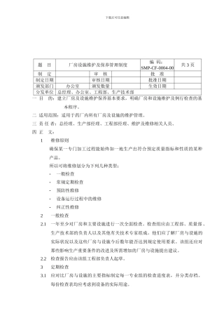 0004-厂房设施维护及保养管理制度