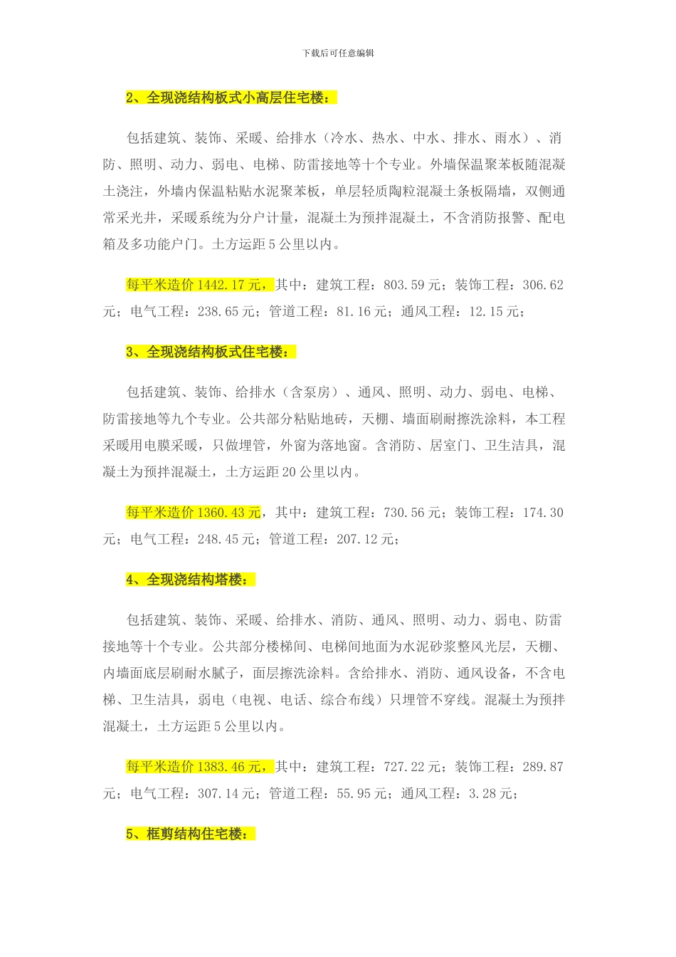 00-建筑工程造价指标汇总_第3页