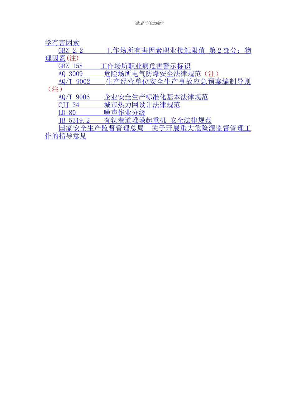 01机械制造企业安全生产标准化规范标准目录_第2页