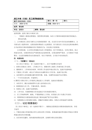 01浙江中商员工奖惩制度标准