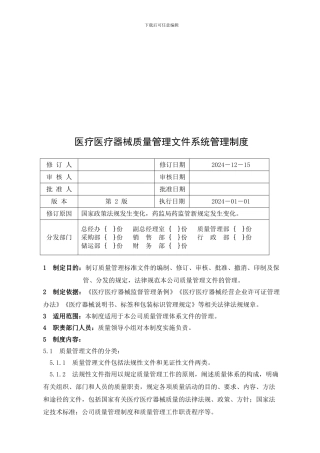 01质量管理文件系统管理制度2024
