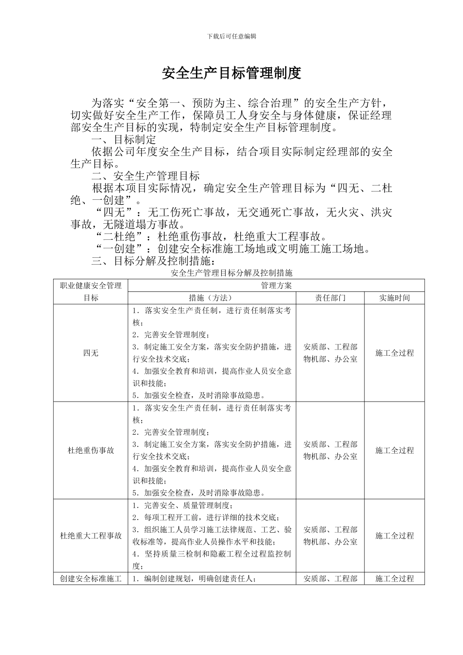 02安全生产目标管理制度_第1页