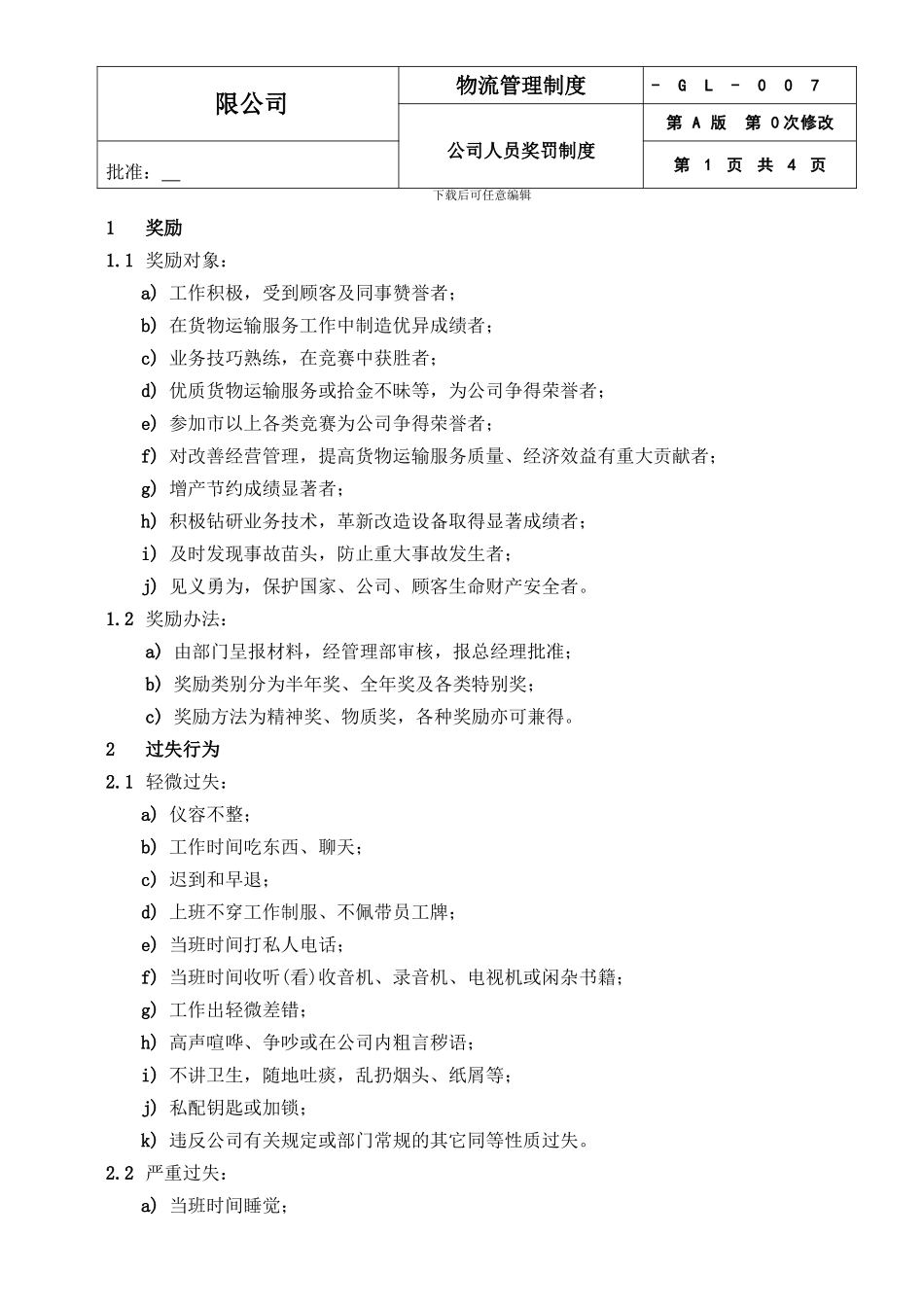 034-公司人员奖惩制度_第1页