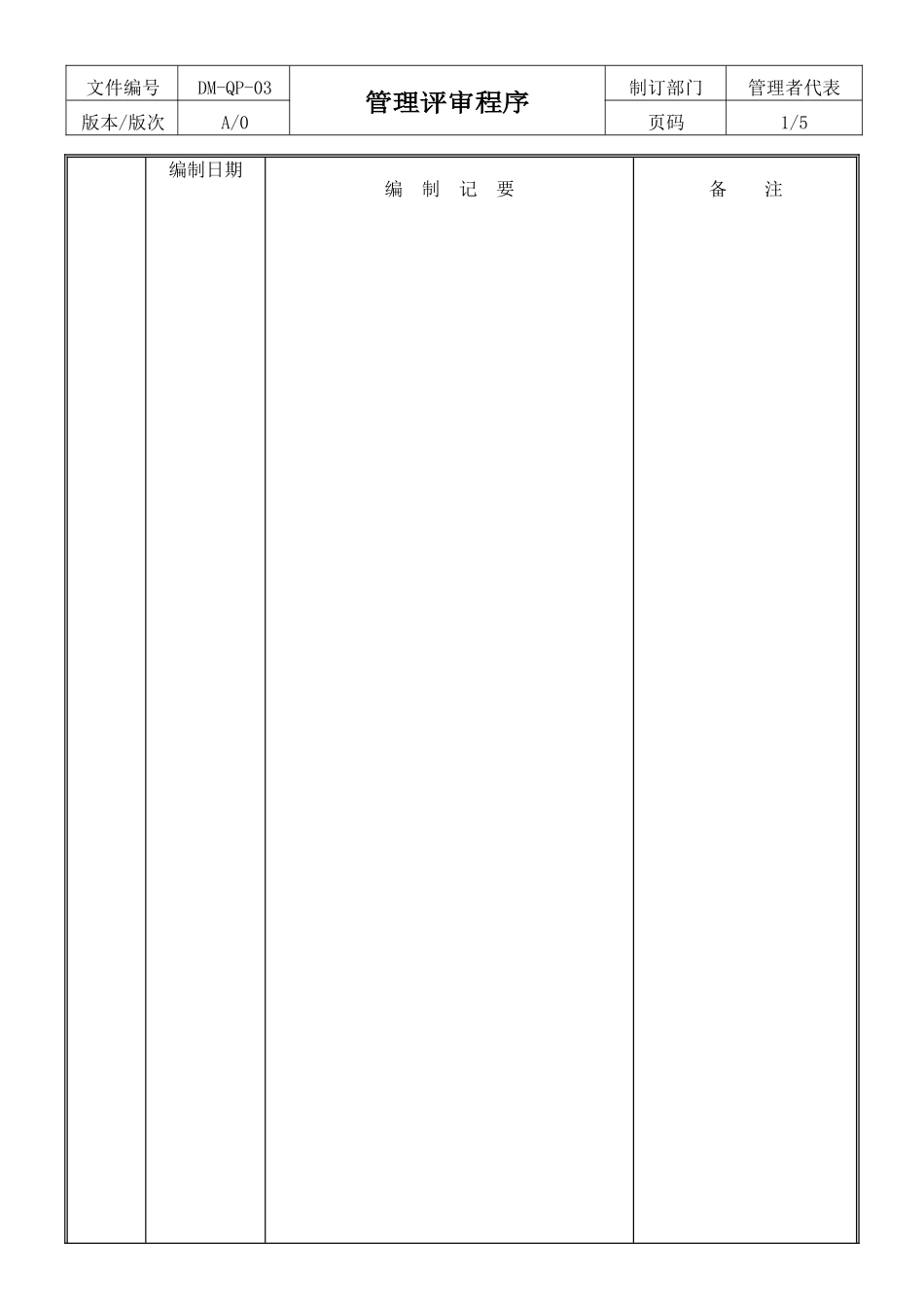 03管理评审程序_第1页