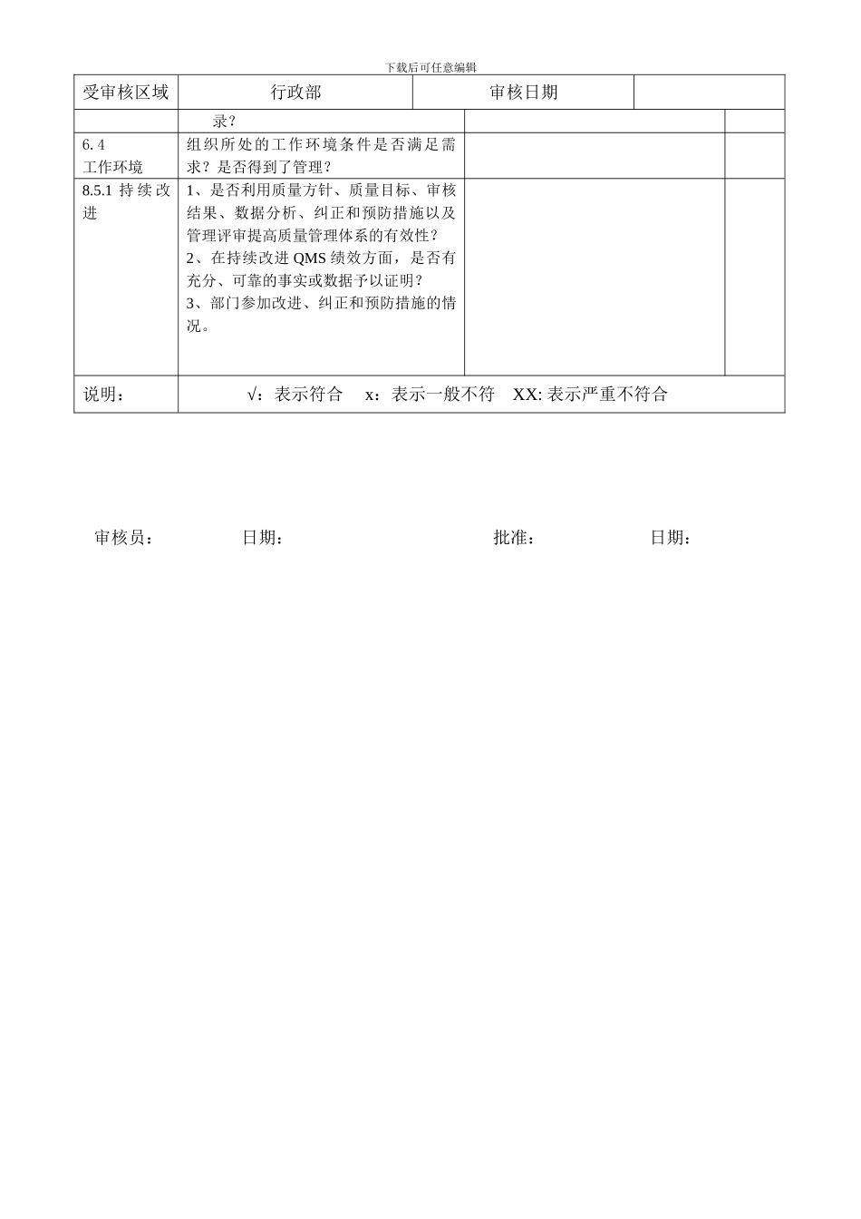 06-行政部ISO9001检查表_第2页