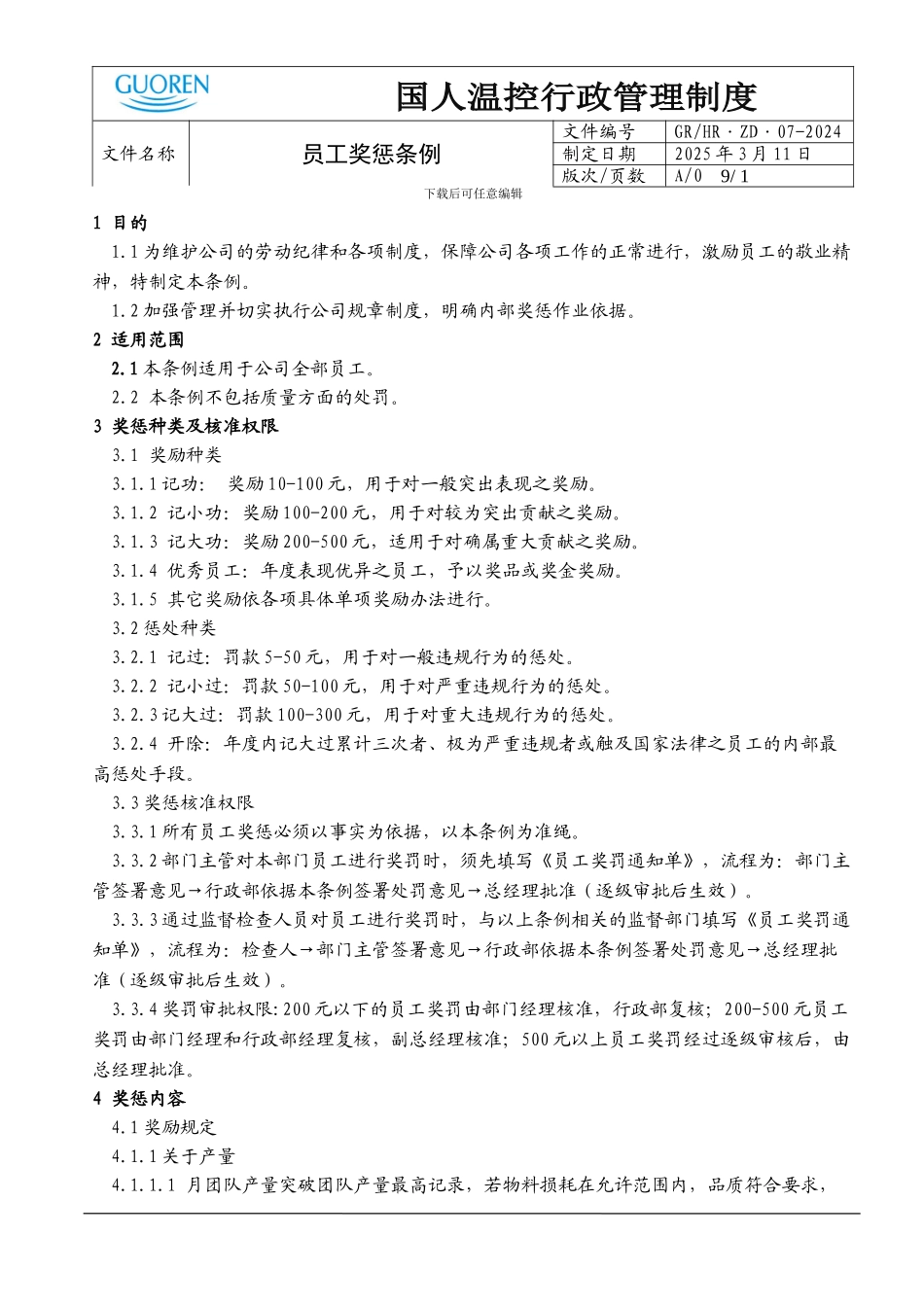 07-员工奖惩条例_第1页