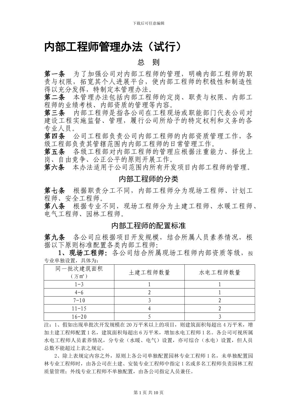 07内部工程师管理办法最终_第1页
