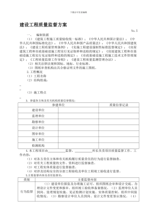 07市政工程质量监督方案