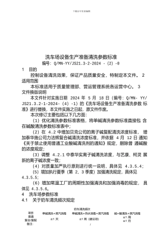 0营运管理系统生产准备参数标准