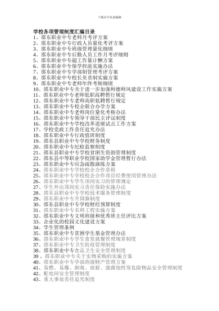 1-4-16学校各项管理制度汇编目录