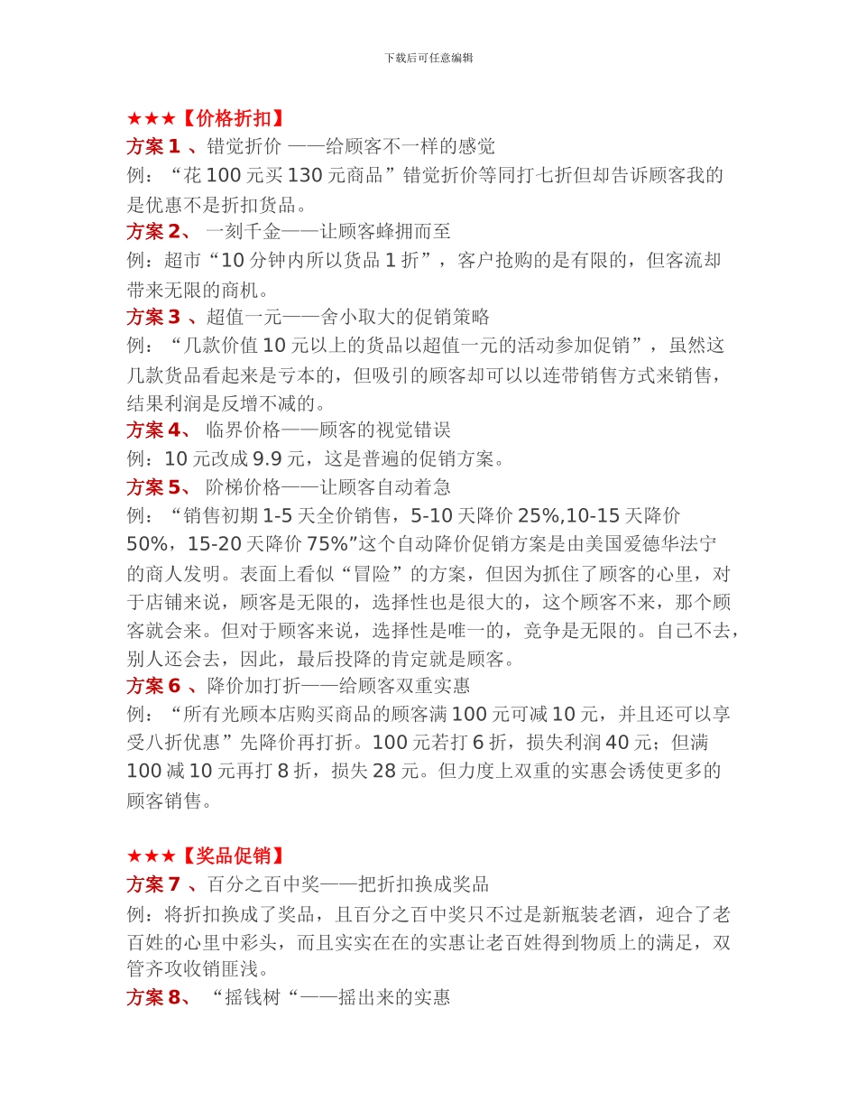 100个经典创意促销方案_第1页