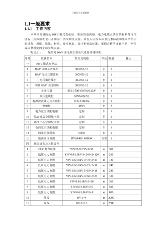 10KV箱式变电站---技术参数