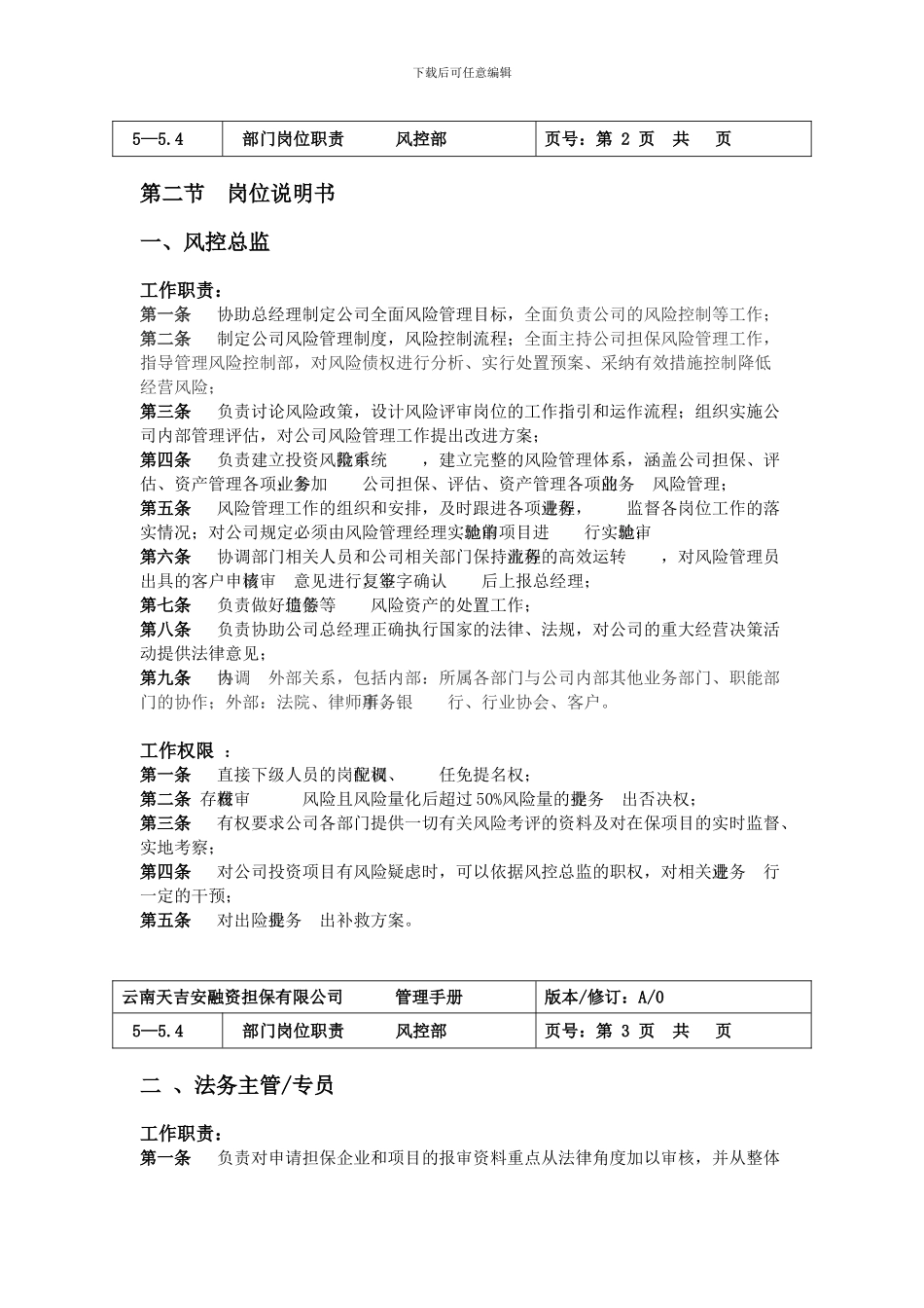 11-风控部岗位职责_第3页