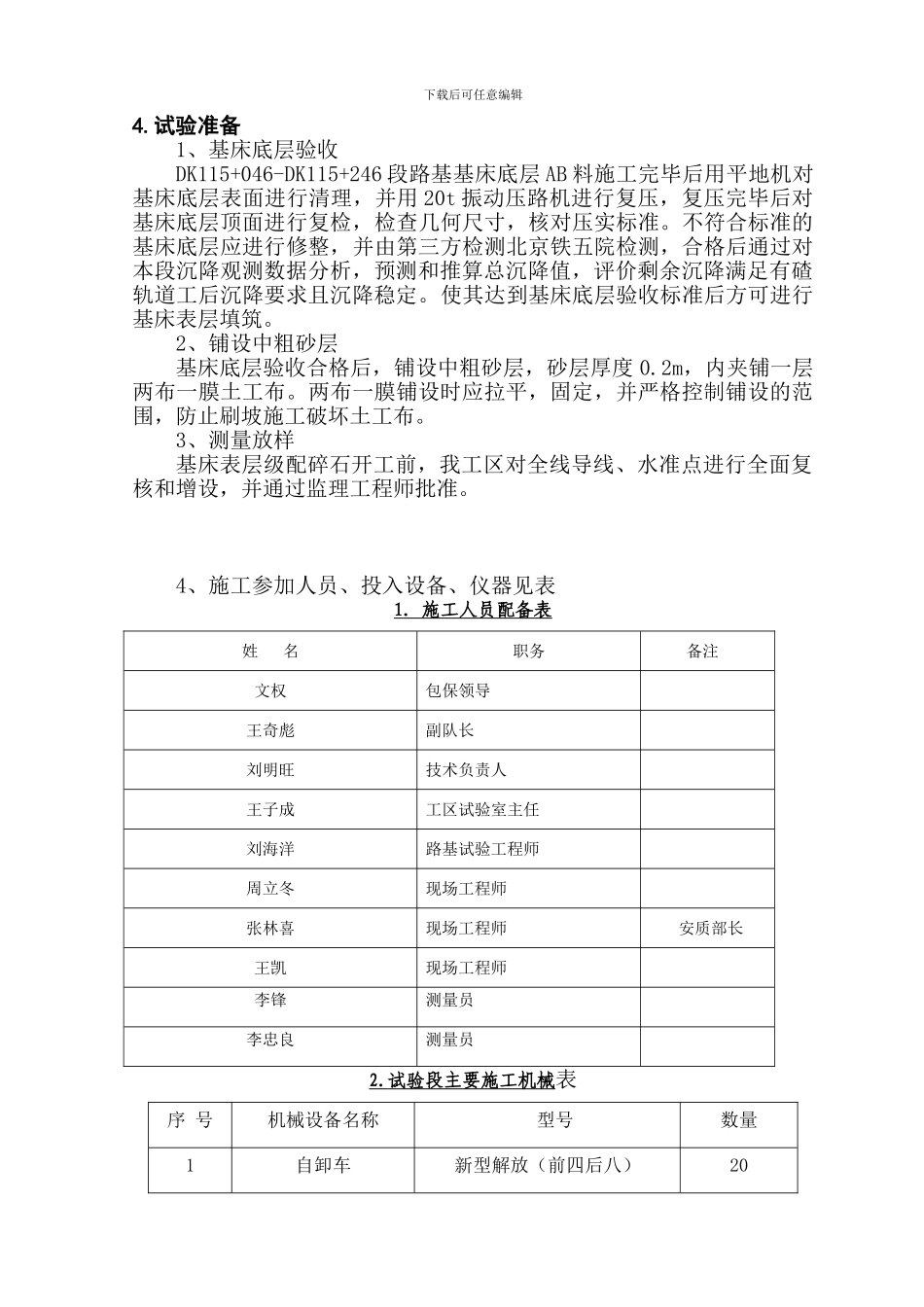 114-124段路基级配碎石工艺试验施工方案_第2页