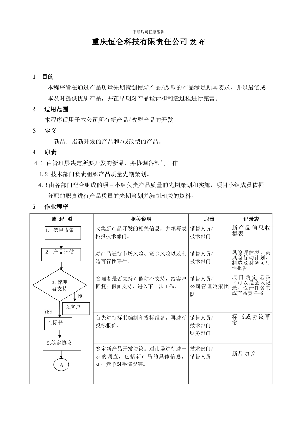12产品质量先期策划控制程序_第2页