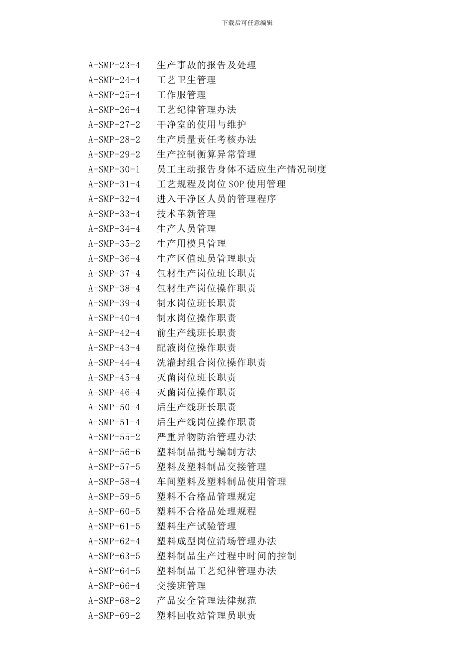 12申报资料十二--企业生产管理、质量管理文件目录_第2页