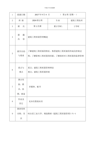 15级建筑工程质量管理教案