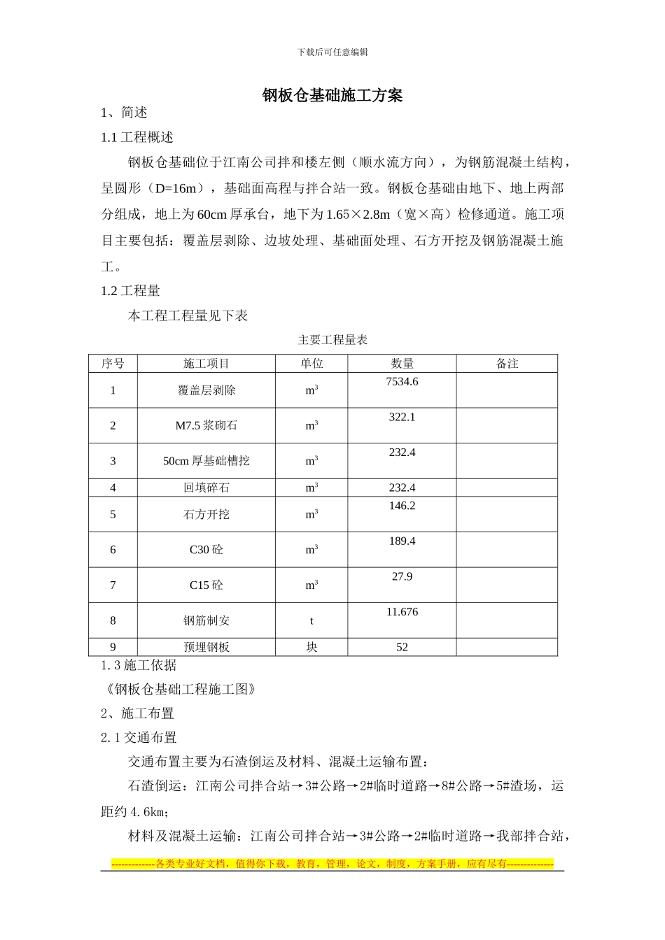 16m筒仓基础施工方案_第1页