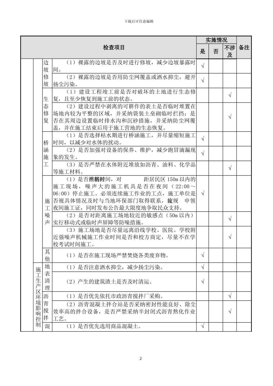 160429施工现场环保检查表_第2页