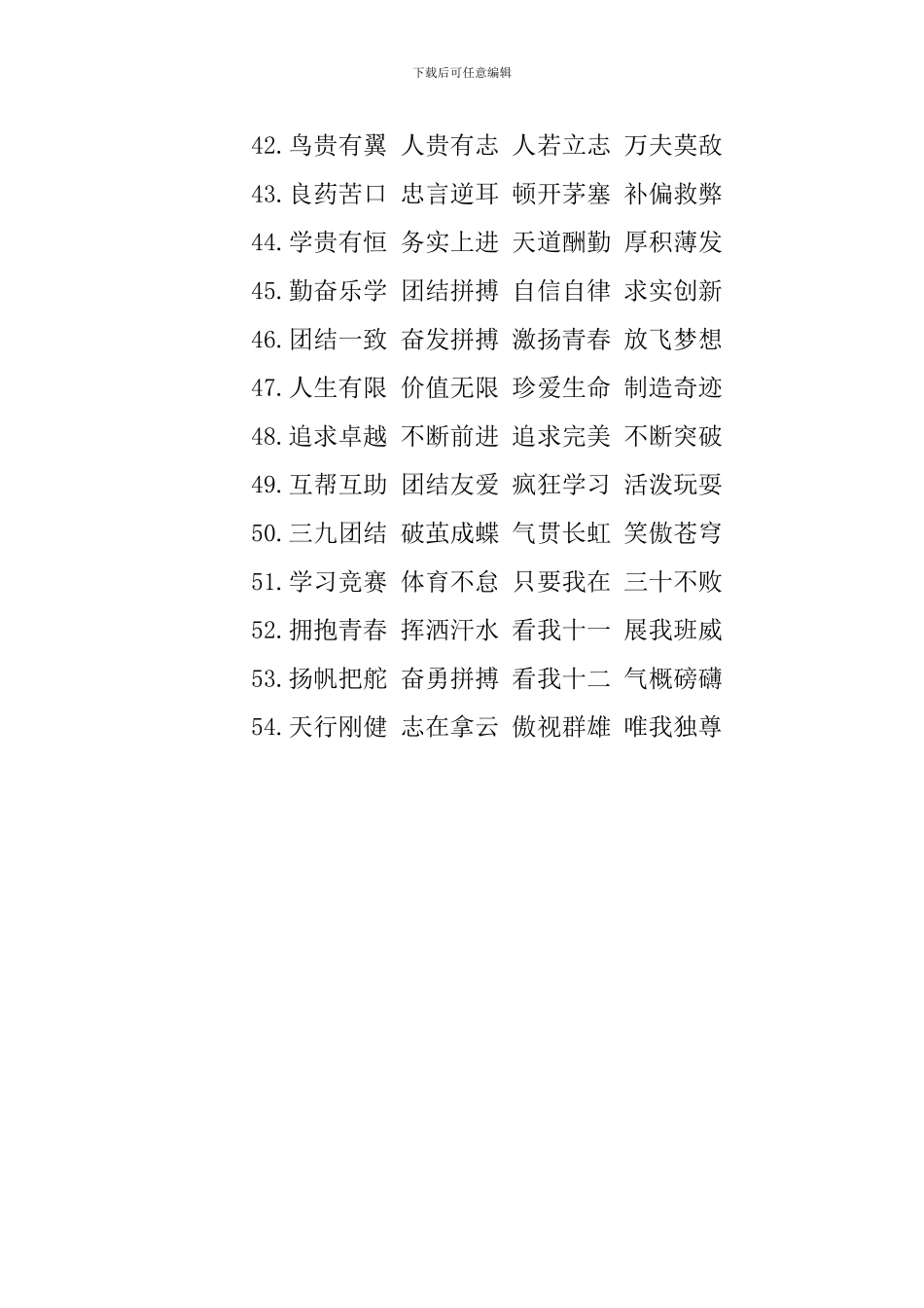 16字班级口号大全_第3页