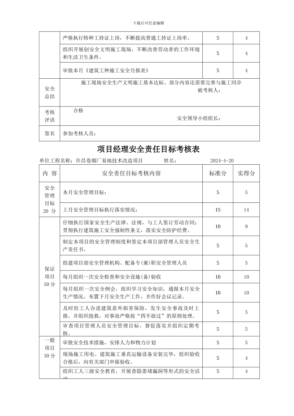 1—05---安全生产责任制考核记录_第3页