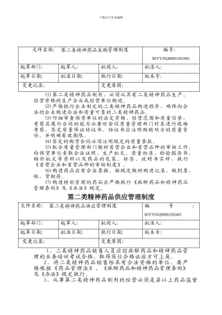 1二类精神药品管理制度