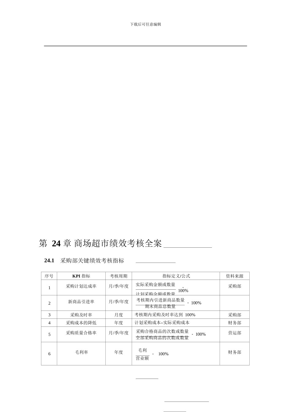 1商场超市绩效考核全案_第1页