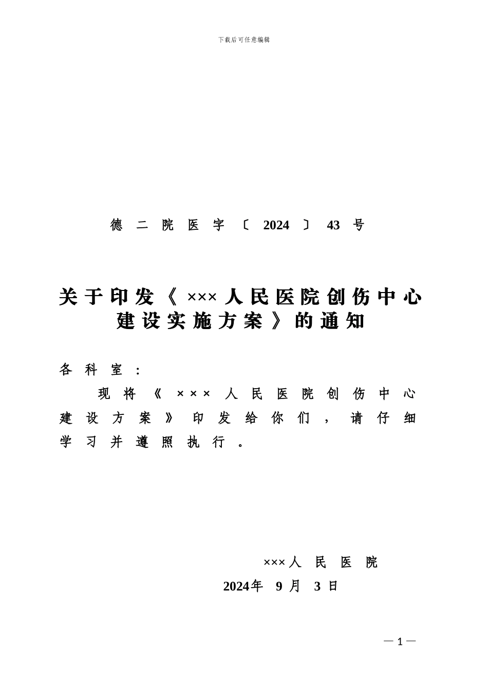 2.创伤中心建设方案文件_第1页
