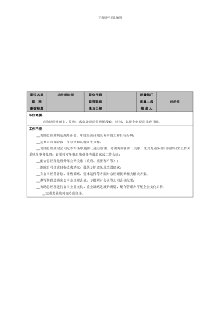 2.总经理助理-岗位职责-锡恩4D绩效考核操作方案
