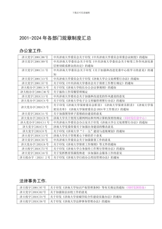 2001-2024年各部门规章制度汇总