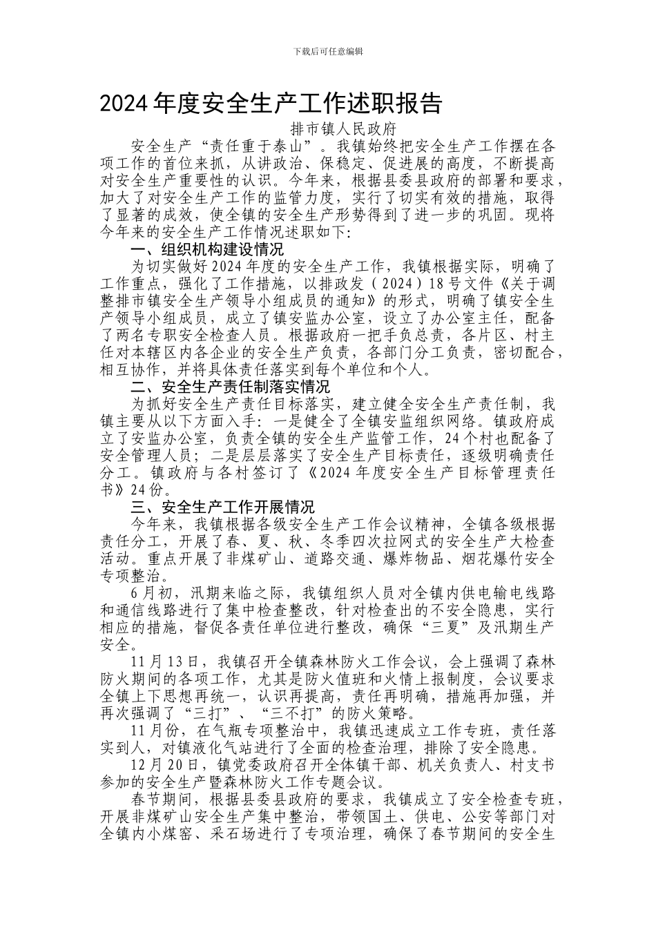 2008年度安全生产工作述职报告_第1页