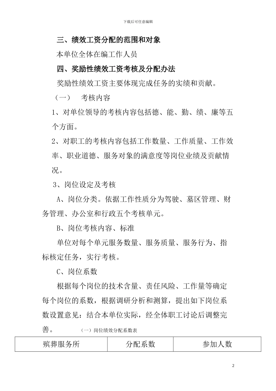 2011绩效工资分配方案_第2页