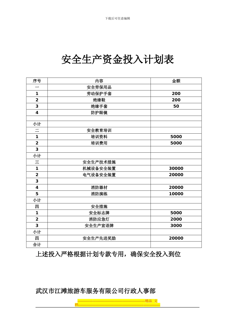 2013年度安全生产资金投入计划_第3页