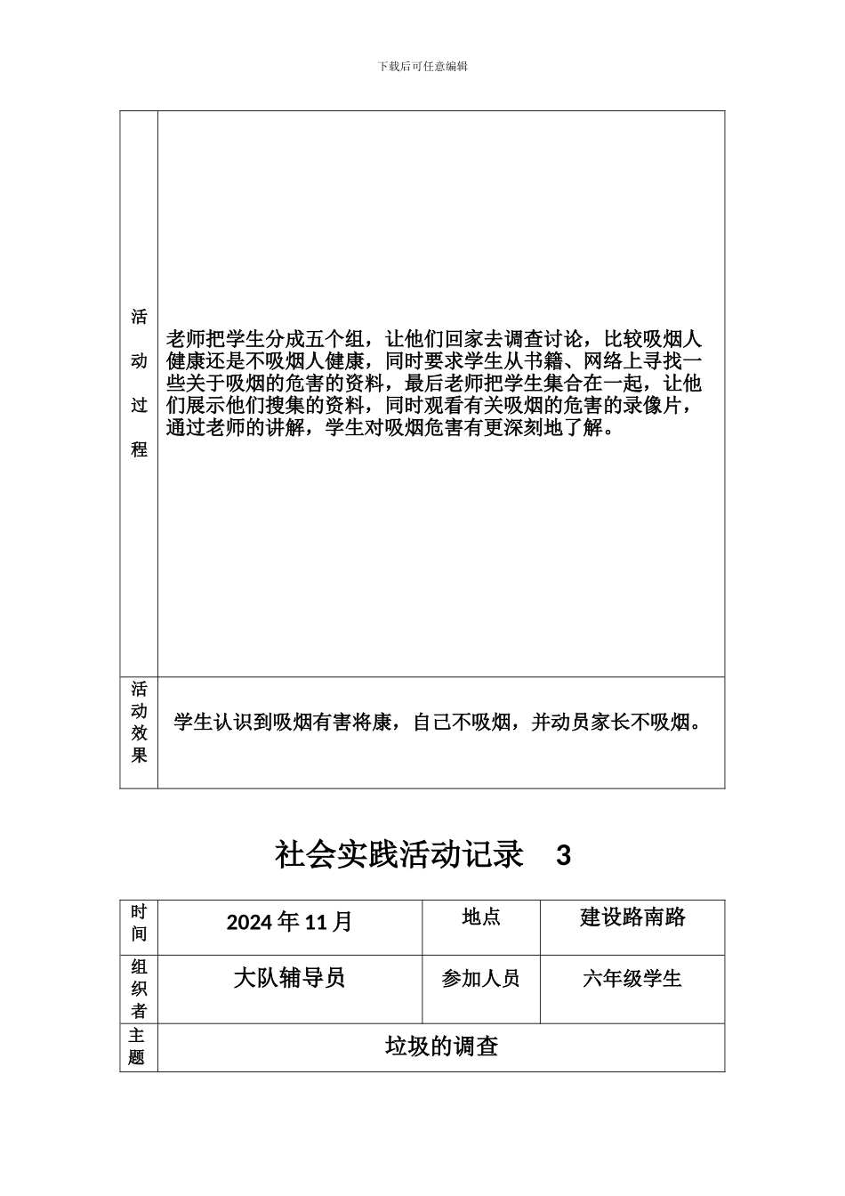 2024-2024小学生社会实践活动记录_第2页