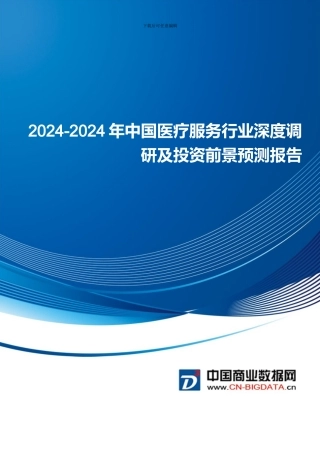 2024-2024年中国医疗服务行业投资与发展分析报告