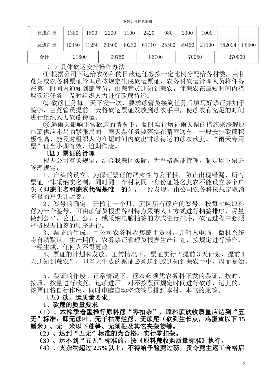 2024-2024年甘蔗砍运管理方案_第2页